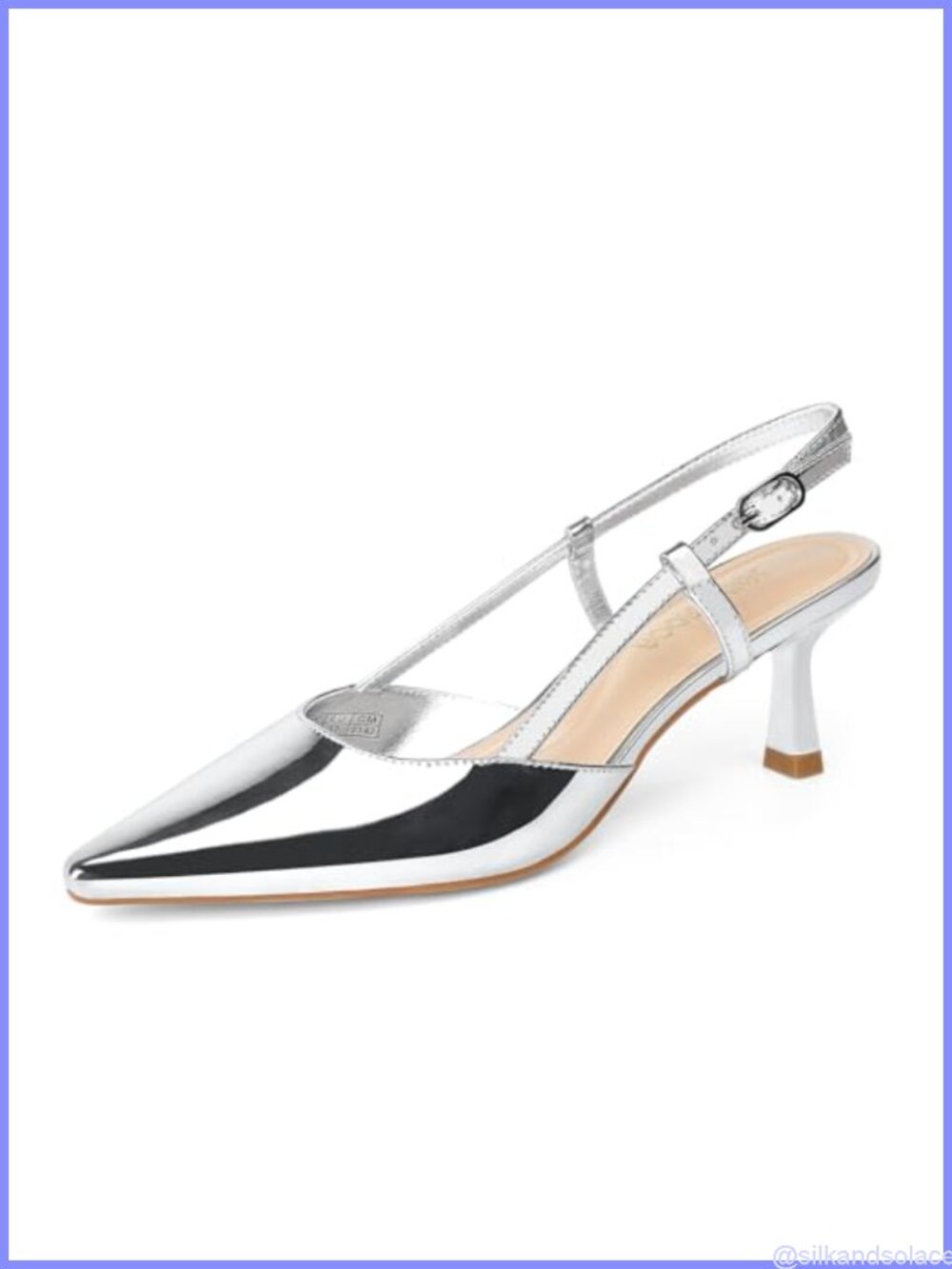 Women's Slingback Kitten Heel Pointed Toe Dress Pumps Comfortable Low Heel